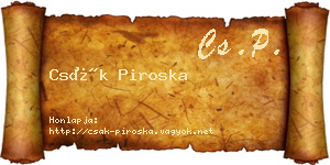 Csák Piroska névjegykártya