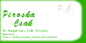 piroska csak business card