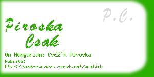 piroska csak business card